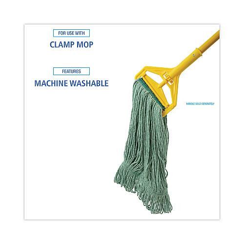 Boardwalk&reg; Medium Standard Mop Head, Cotton/Rayon Fiber, Green (BWK502GNNB)
