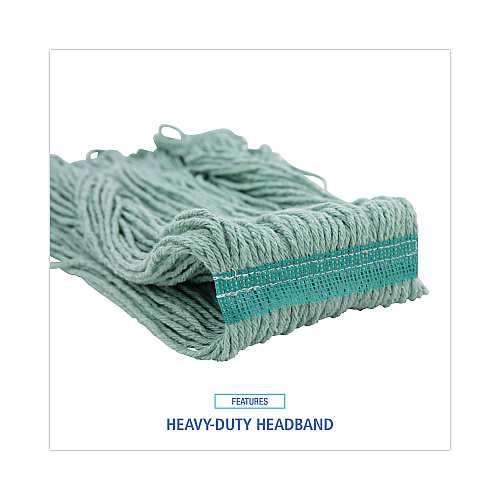 Boardwalk&reg; Medium Standard Mop Head, Cotton/Rayon Fiber, Green (BWK502GNNB)