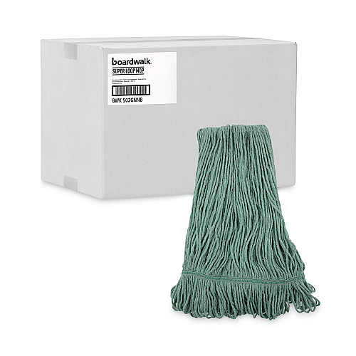 Boardwalk&reg; Medium Standard Mop Head, Cotton/Rayon Fiber, Green (BWK502GNNB)