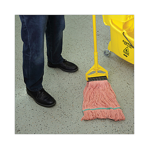 Boardwalk Super Loop Wet Mop Head, Cotton/Synthetic Fiber, 5" Headband, Medium Size, Orange, 12/Carton (BWK502OR)