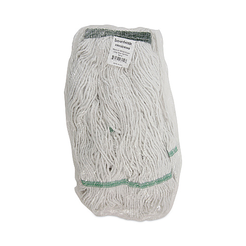 Boardwalk&reg; Standard Mop Head, Cotton/Rayon, Medium, White, 12 Mops (BWK502WHNB)