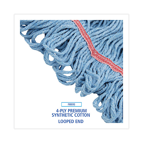 Boardwalk&reg; Blue Dust Mop Head, Medium, Looped End (BWK503BLNB)