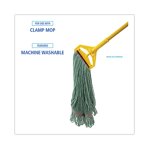 Boardwalk&reg; Large Standard Mop Head, Cotton/Rayon Fiber, Green (BWK503GNNB)