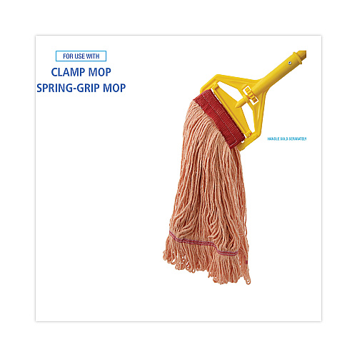 Boardwalk&reg; Super Loop Wet Mop Heads, Large, Orange, 12 Mops (BWK503OR)