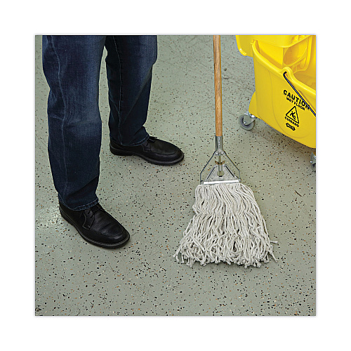Boardwalk&reg; Quick Change Metal Head 54" Wooden Mop Handle, Natural (BWK601)