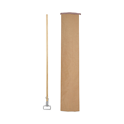 Boardwalk&reg; Spring Grip Metal Head Mop Handle, 60" Wood Handle (BWK609)