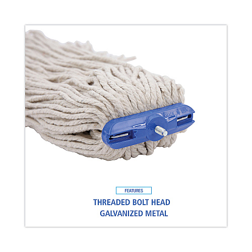 Boardwalk&reg; Cut-End Lie-Flat Wet Mop Head, Cotton, 16 oz, White (BWK716CCT)