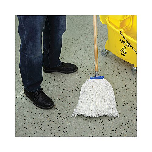 Boardwalk Cut-End Lie-Flat Wet Mop Head, Rayon, 16oz, White, 12/Carton (BWK716RCT)