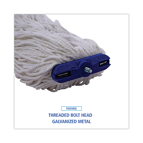 Boardwalk Cut-End Lie-Flat Wet Mop Head, Rayon, 16oz, White, 12/Carton (BWK716RCT)