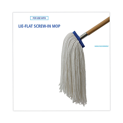 Boardwalk&reg; Cut-End Lie-Flat Wet Mop Head, Rayon, 16 oz, White (BWK716REA)