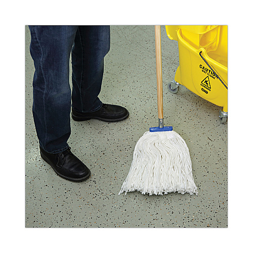 Boardwalk&reg; Cut-End Lie-Flat Wet Mop Head, Rayon, 16 oz, White (BWK716REA)
