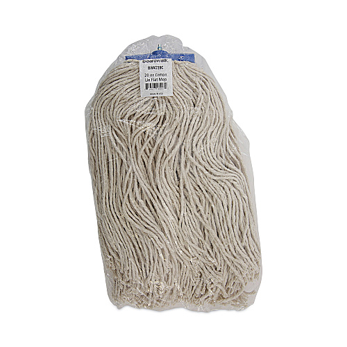 Boardwalk&reg; Mop Head, Lie-Flat Head, Cotton, 20 oz, 12 Mop Heads (BWK720C)