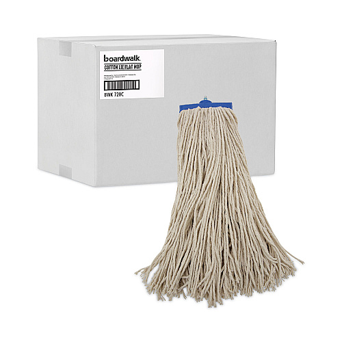Boardwalk&reg; Mop Head, Lie-Flat Head, Cotton, 20 oz, 12 Mop Heads (BWK720C)