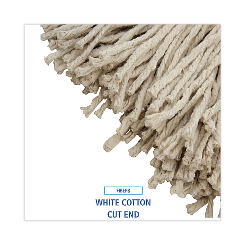 Boardwalk&reg; Cut-End Lie-Flat Wet Mop Head, Cotton, 24 oz, 12 Mop Heads (BWK724CCT)
