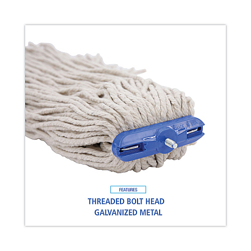 Boardwalk&reg; Cut-End Lie-Flat Wet Mop Head, Cotton, 24 oz, 12 Mop Heads (BWK724CCT)