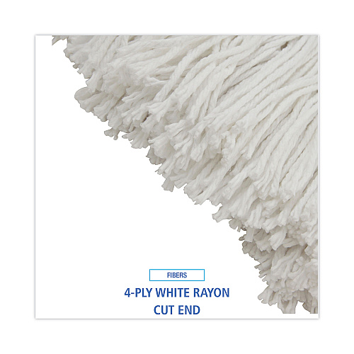 Boardwalk&reg; Cut-End Lie-Flat Wet Mop Head, Rayon, 24 oz, 12 Mop Heads (BWK724RCT)