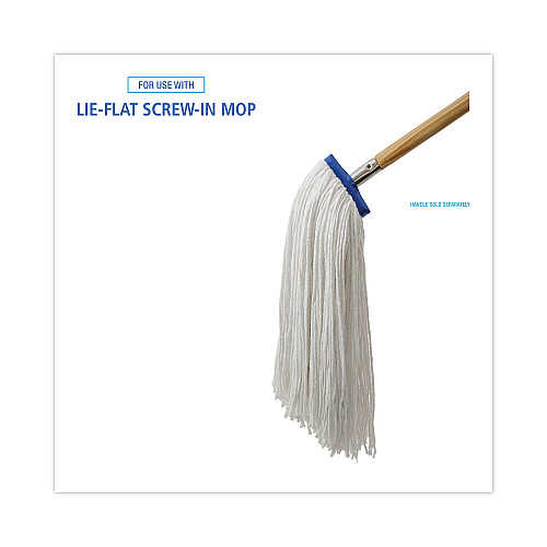 Boardwalk&reg; Cut-End Lie-Flat Wet Mop Head, Rayon, 24 oz, White (BWK724REA)