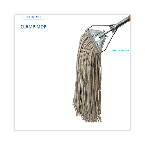 Boardwalk&reg; Mop Head, Lie-Flat Head, Cotton, 32 oz, 12 Mop Heads (BWK732C)
