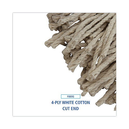 Boardwalk&reg; Mop Head, Lie-Flat Head, Cotton, 32 oz, 12 Mop Heads (BWK732C)