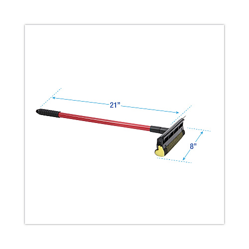 Boardwalk&reg; General-Duty Squeegee, Sponge/Rubber Blade, 21" Metal Handle (BWK824)