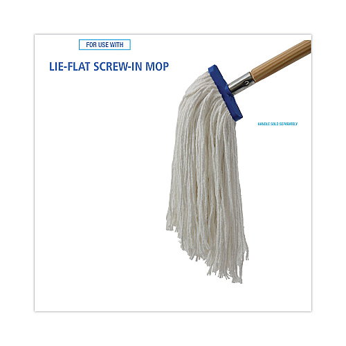 Boardwalk&reg; Mop Head, Lie-Flat Head, Rayon Fiber, 24oz, White, 12/Carton (BWK824R)