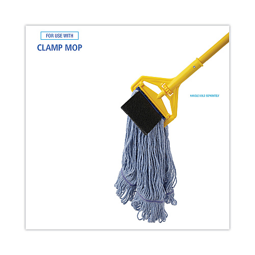 Boardwalk&reg; Loop-End Mop Head, Cotton With Scrub Pad, Medium, 12 Mops (BWK902BL)
