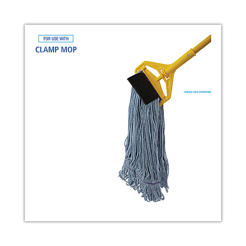 Boardwalk&reg; Mop Head, Loop-End, Cotton With Scrub Pad, Large, 12/Carton (BWK903BL)