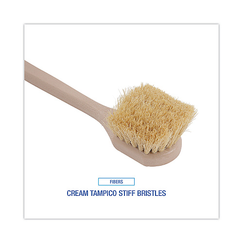 Boardwalk&reg; Tampico Bristle Utility Brush, Plastic, 20", Tan Handle (BWK4220)