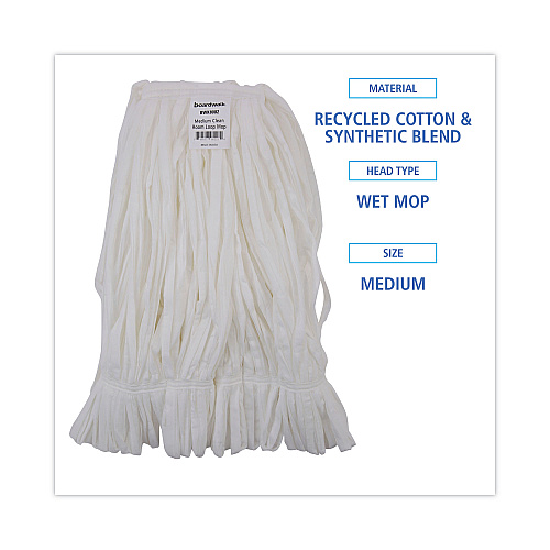 Boardwalk&reg; Medium Looped Mop Head with Tailband, 12 Mop Heads (BWK8002)