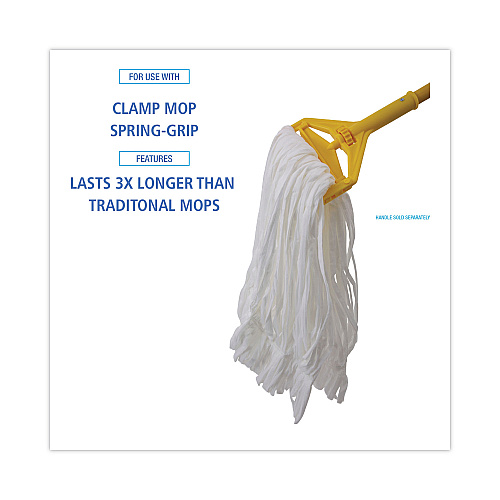 Boardwalk&reg; Enviro Clean Looped Mop Head, Large, White, 12 Mop Heads (BWK8003)