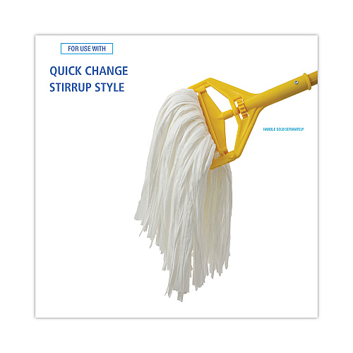 Boardwalk Nonwoven Cut End Edge Mop, Rayon/Polyester, #24, White, 12/Carton (BWKBW2024)