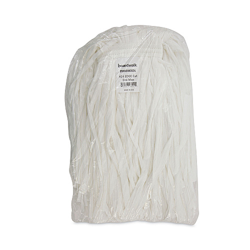 Boardwalk Nonwoven Cut End Edge Mop, Rayon/Polyester, #24, White, 12/Carton (BWKBW2024)
