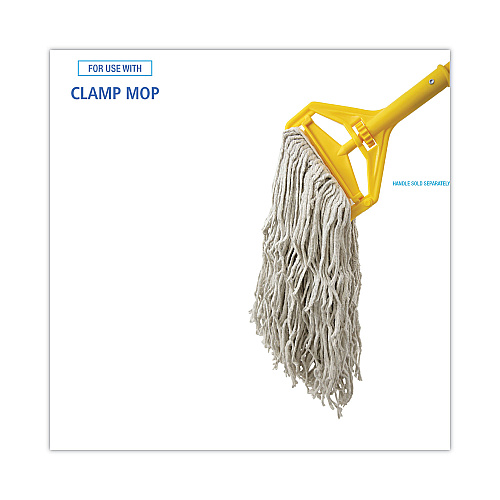 Boardwalk&reg; Mop Head, Cotton, Cut-End, White, 4-Ply, #32 Band (BWKCM02032S)