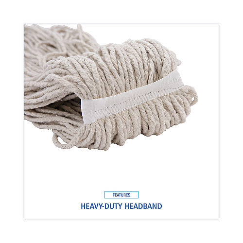 Boardwalk&reg; Mop Head, Cotton, Cut-End, White, 4-Ply, 32oz, 12/Carton (BWKCM20032)
