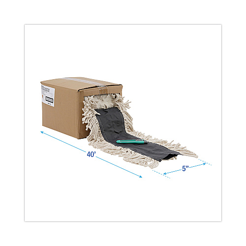Boardwalk&reg; Flash Forty Disposable Dustmop, Cotton, 5", Natural (BWKFF40)