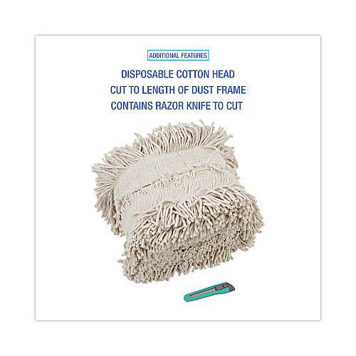 Boardwalk&reg; Flash Forty Disposable Dustmop, Cotton, 5", Natural (BWKFF40)