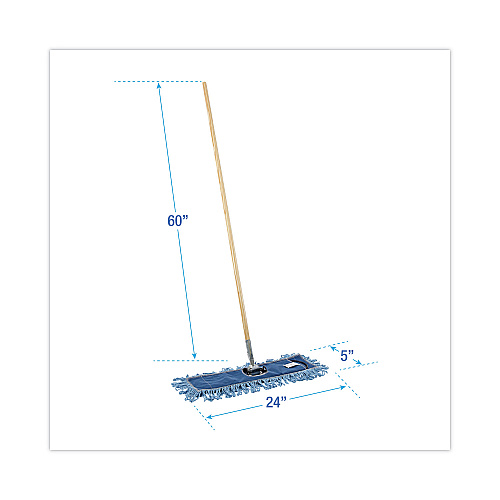 Boardwalk&reg; Looped-End Dust Mop Kit, 24 x 5 Mop Head, Handle, Frame (BWKHL245BSPC)