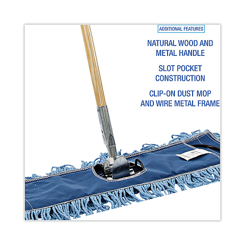 Boardwalk&reg; Looped-End Dust Mop Kit, 24 x 5 Mop Head, Handle, Frame (BWKHL245BSPC)