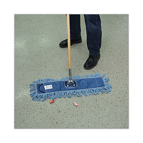 Boardwalk&reg; Looped-End Dust Mop Kit, 24 x 5 Mop Head, Handle, Frame (BWKHL245BSPC)