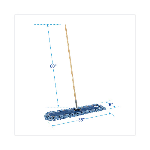 Boardwalk&reg; Looped-End Dust Mop Kit, 36 x 5 Mop Head, Handle, Frame (BWKHL365BSPC)