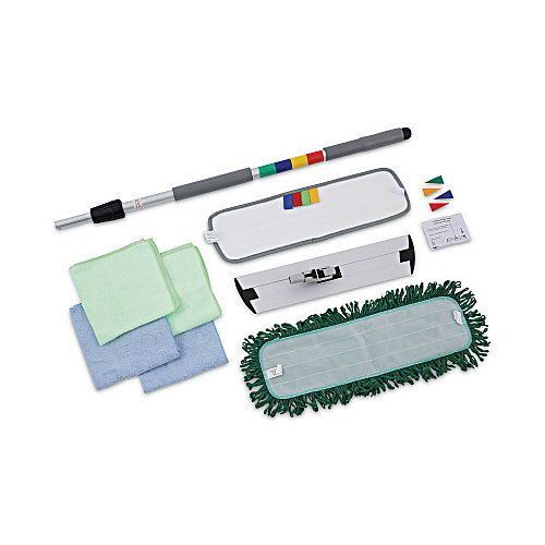 Boardwalk&reg; Microfiber Mop Kit, Frame/Handle, Wet Pad, Dust Mop, Cloths (BWKMFKIT)