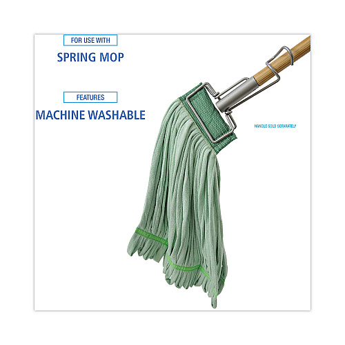 Boardwalk&reg; Microfiber Looped-End Wet Mop Head, Large, Green, 12 Mops (BWKMWTLGCT)