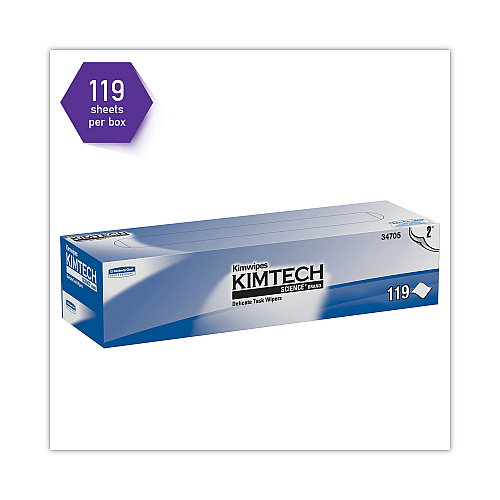 Kimtech Kimwipes Delicate Task Wipers, 2-Ply, 11.8 x 11.8, Unscented, White, 120/Box, 15 Boxes/Carton (34705)
