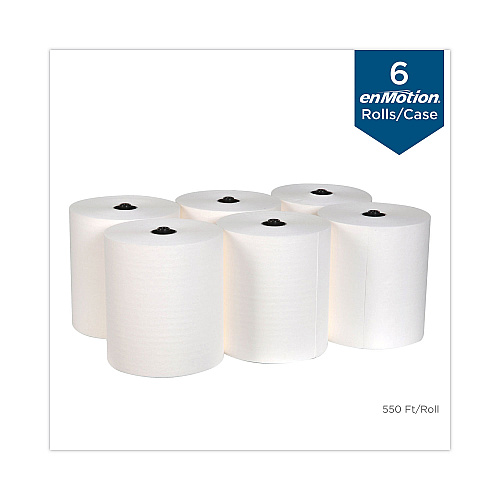 Georgia Pacific Professional enMotion Flex Paper Towel Roll, 1-Ply, 8.2" x 550 ft, White, Recycled Paper, 6 Rolls/Carton (89730)