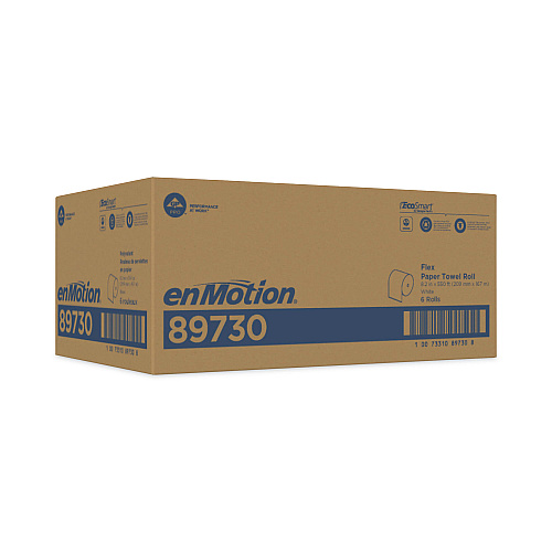 Georgia Pacific Professional enMotion Flex Paper Towel Roll, 1-Ply, 8.2" x 550 ft, White, Recycled Paper, 6 Rolls/Carton (89730)
