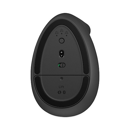 Logitech Lift Vertical Ergonomic Mouse, 2.4 GHz Frequency/32 ft Wireless Range, Right Hand Use, Graphite (910006466)