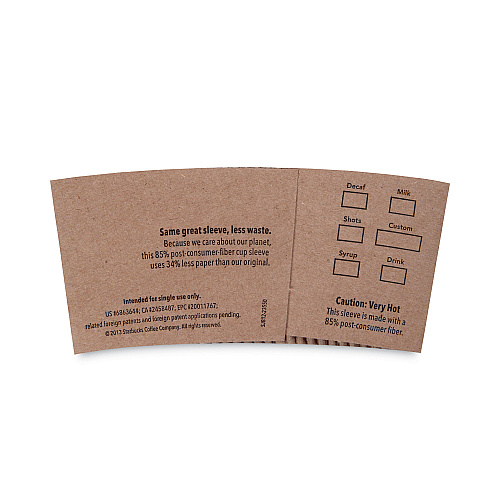 Starbucks Cup Sleeves, Fits 12, 16, 20 oz Hot Cups, Kraft, 1,380/Carton (11020575)