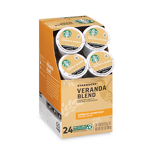Starbucks Veranda Blend Coffee K-Cups, 24/Box, 4 Box/Carton (011111159CT)