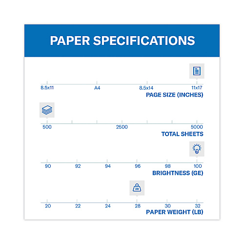 Hammermill Premium Color Copy Print Paper, 100 Bright, 28 lb Bond Weight, 11 x 17, Photo White, 500/Ream (102541)