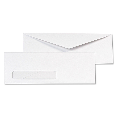 Quality Park Invoice-Format Address-Window Envelope, #10, Commercial Flap, Gummed Closure, 4.13 x 9.5, White, 500/Box (90120)